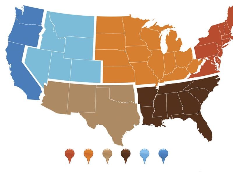 Map of the U.S. 