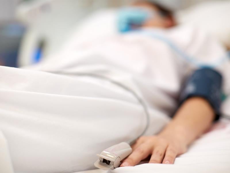 Patient in hospital bed