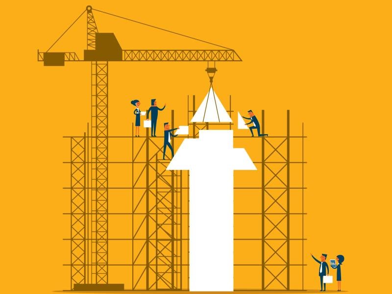 Figures construct an up arrow