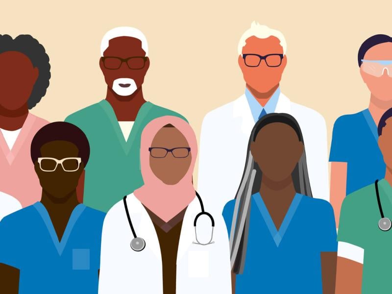 Diverse group of physicians