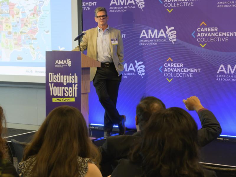 John Andrews, MD, during the AMA IMG Distinguish Yourself Summit