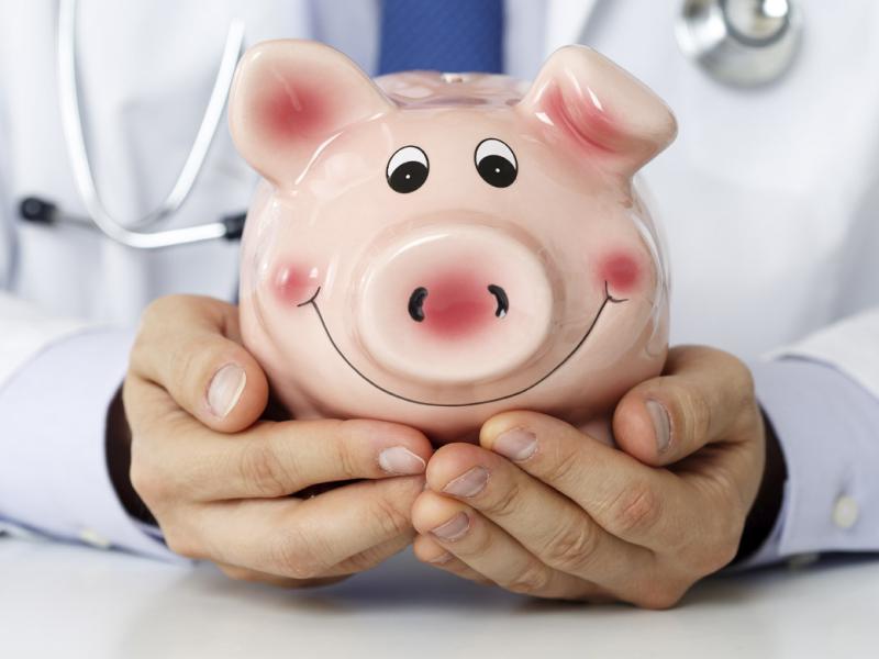 Hands hold a piggy bank