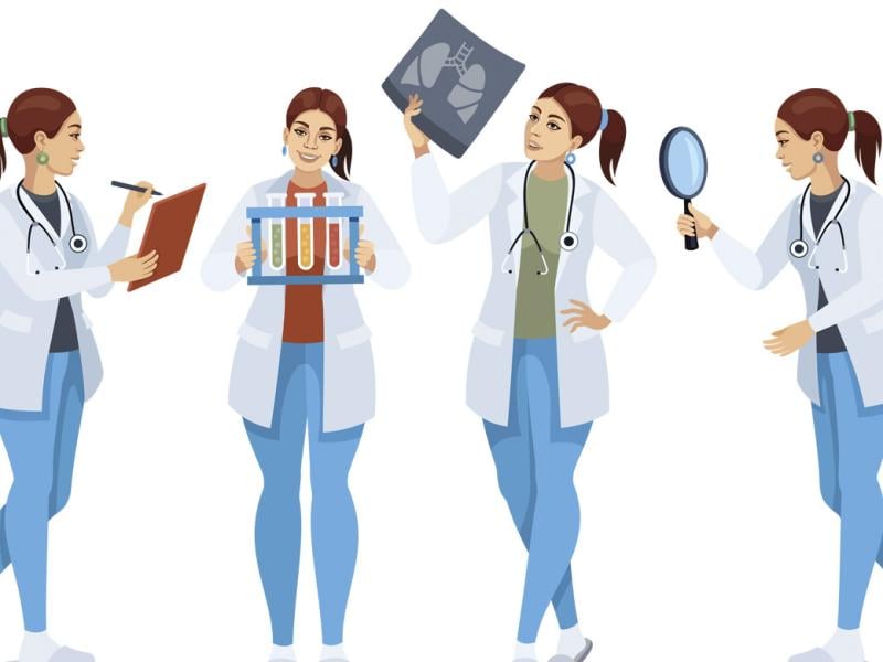 Doctor in various poses and gestures