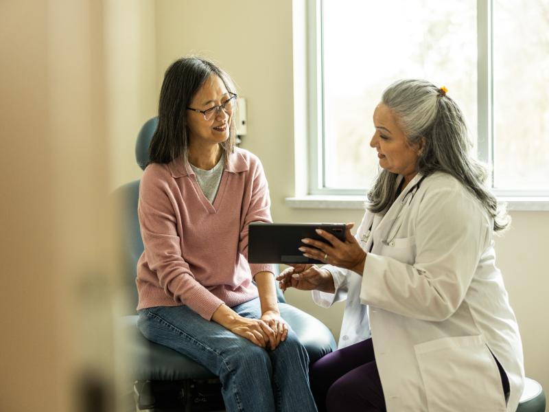 Patient and physician during an appointment