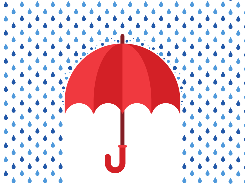 Umbrella in rain