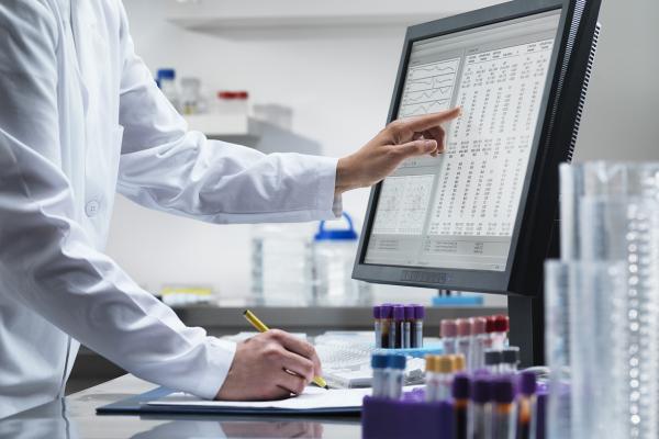 Doctor in front of computer