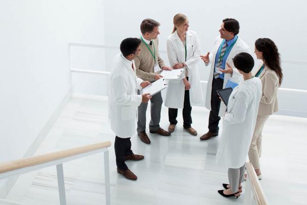 Group of physicians in discussion