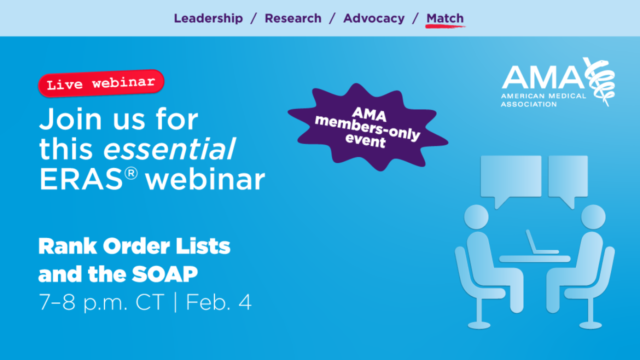  ERAS webinar: Rank Order Lists and the SOAP