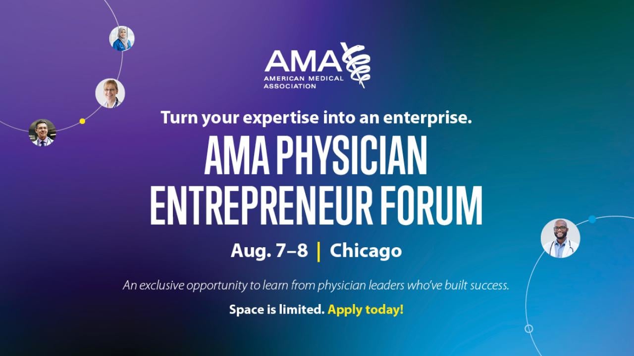 AMA Physician Entrepreneur Forum logo: Event hero