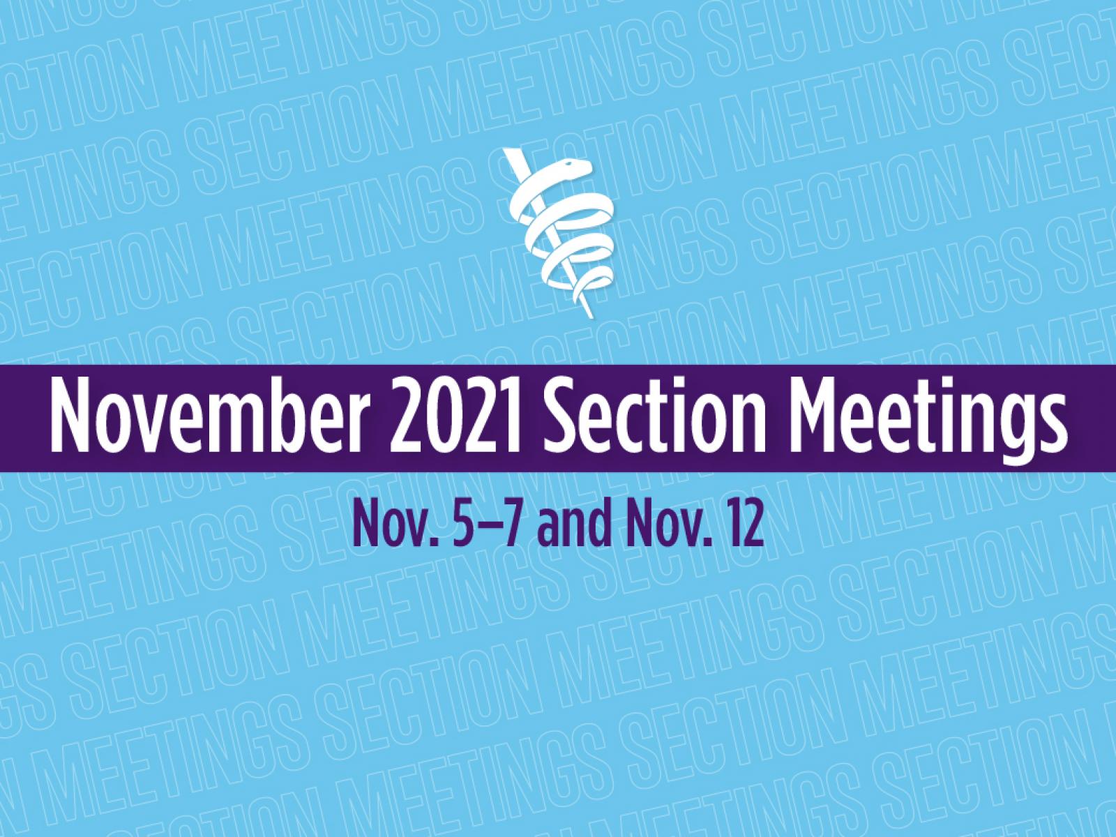 November 2021 sections meetings
