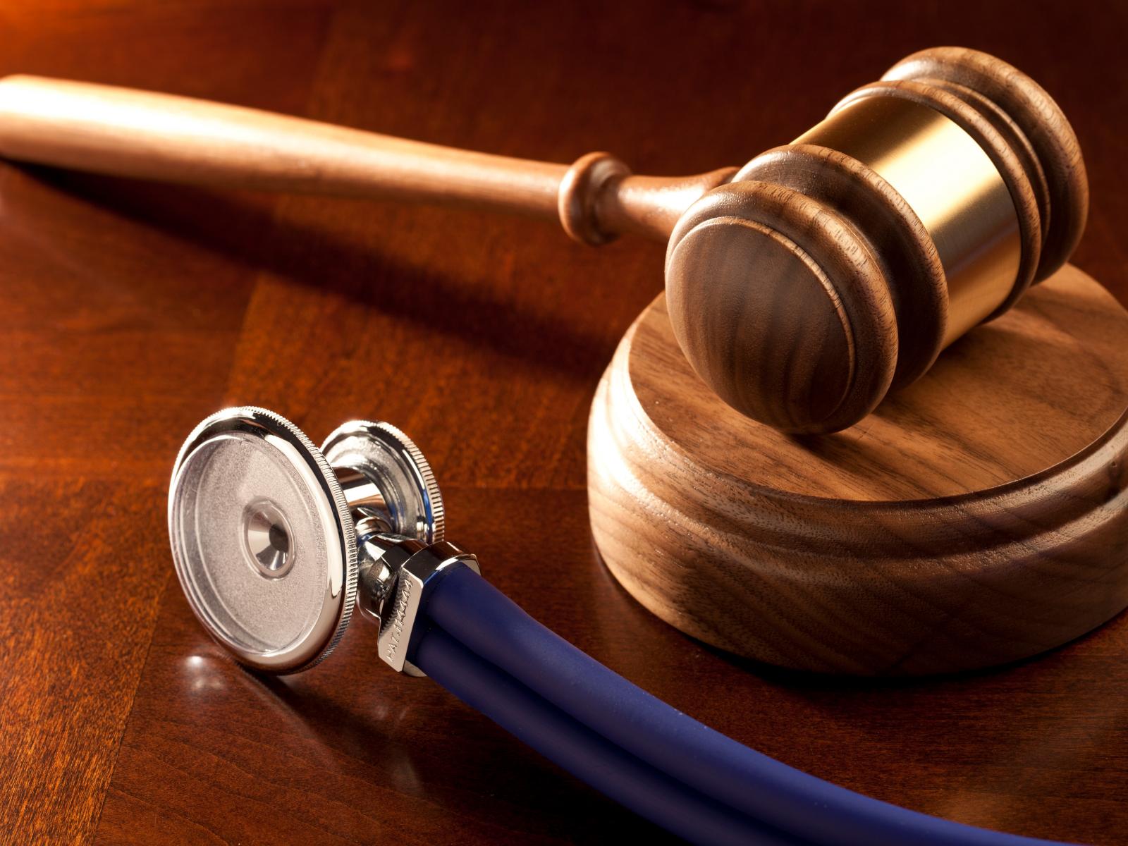 Stethoscope and gavel