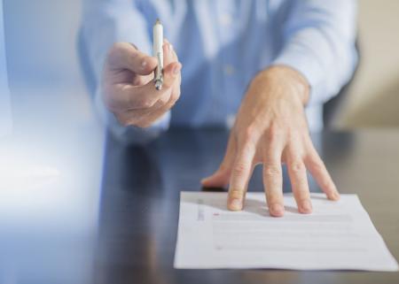 Contract presented for signature