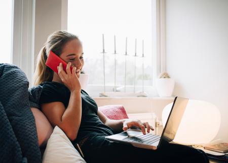 Woman talking on the phone