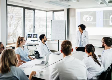 Health care professionals in a conference room