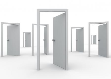 Graphic of open doors