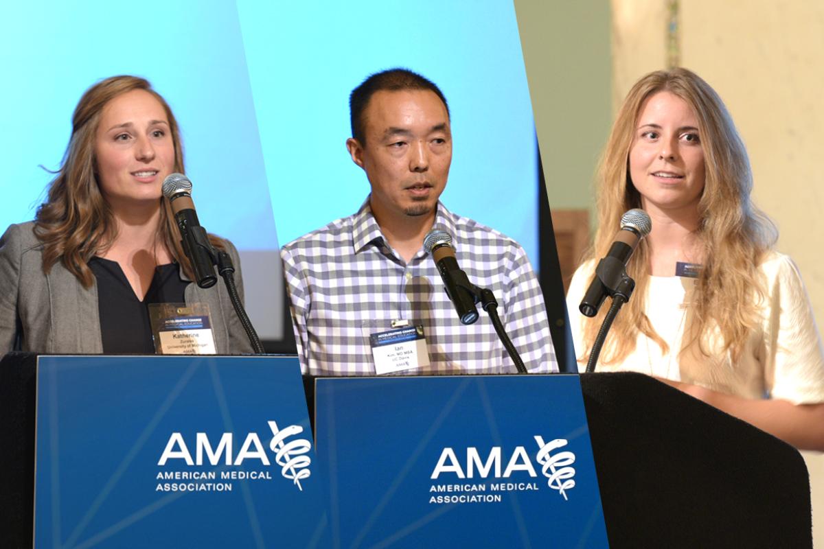 Elizabeth Ferruzzi, MD, Ian Kim, MD and Katie Zurales, a fourth-year medical student