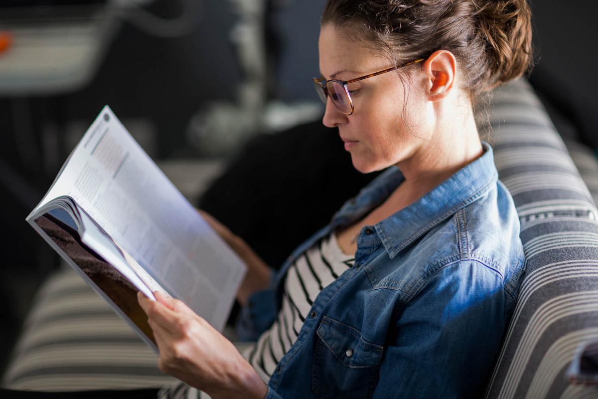 Woman reading a book