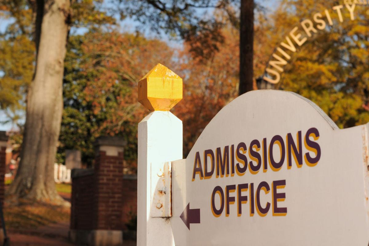 Admissions office sign
