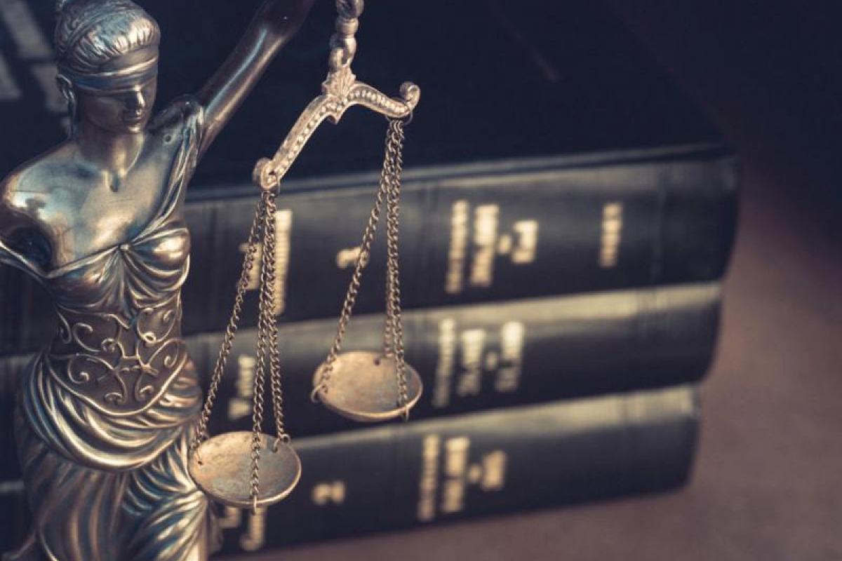 Scales of justice on a desk