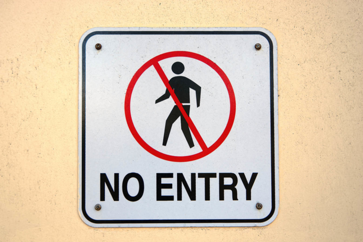 Sign with the words no entry