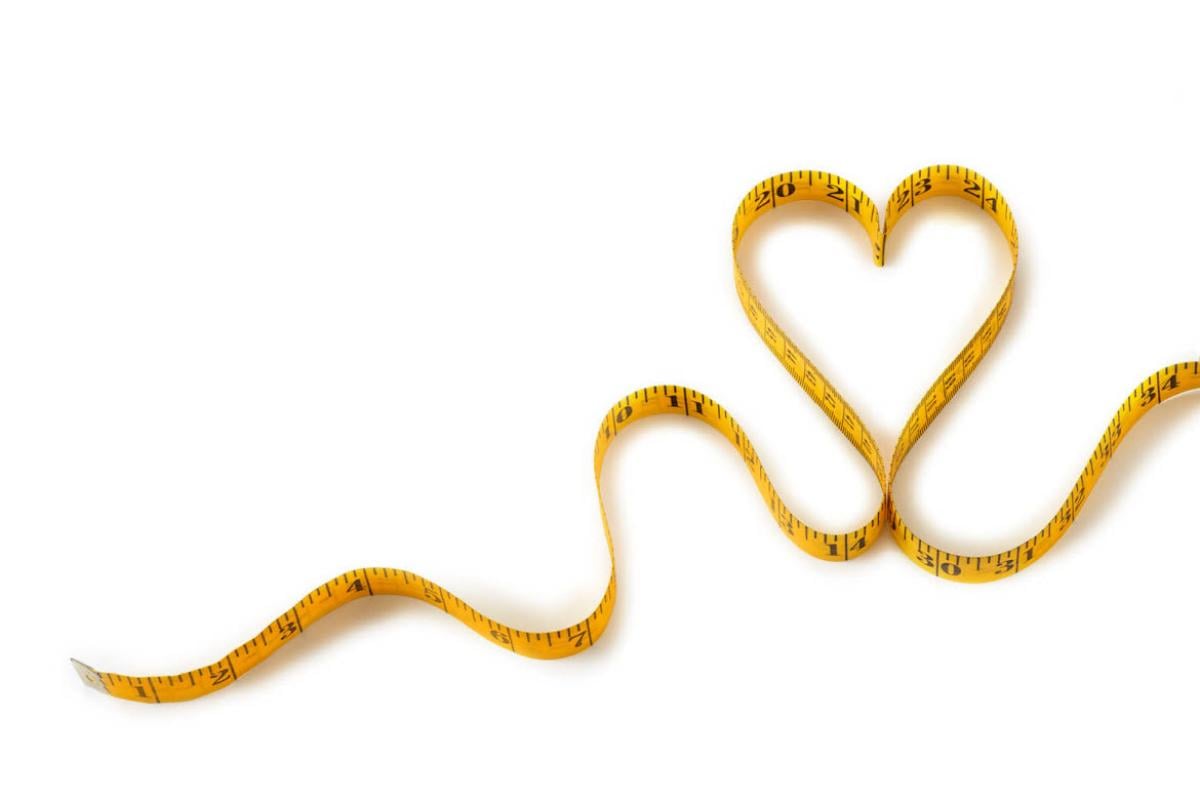 Measuring tape in shape of a heart