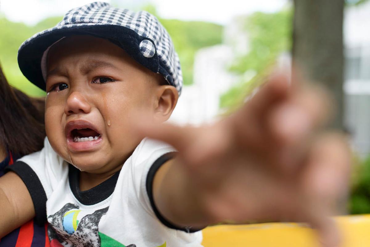 Crying toddler