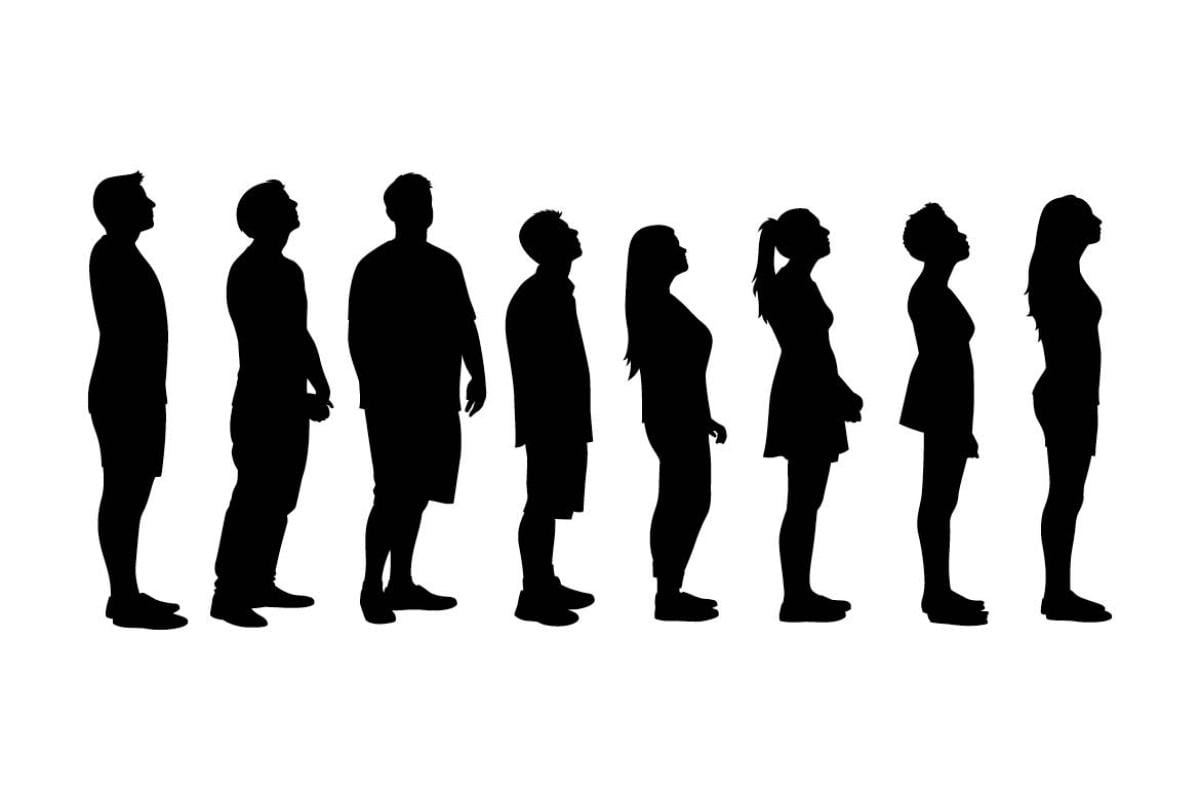 Illustration of people in line