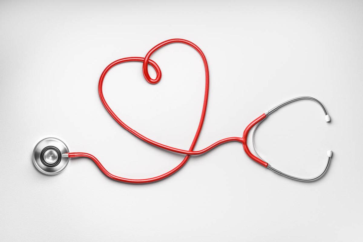 Stethoscope shaped as a heart