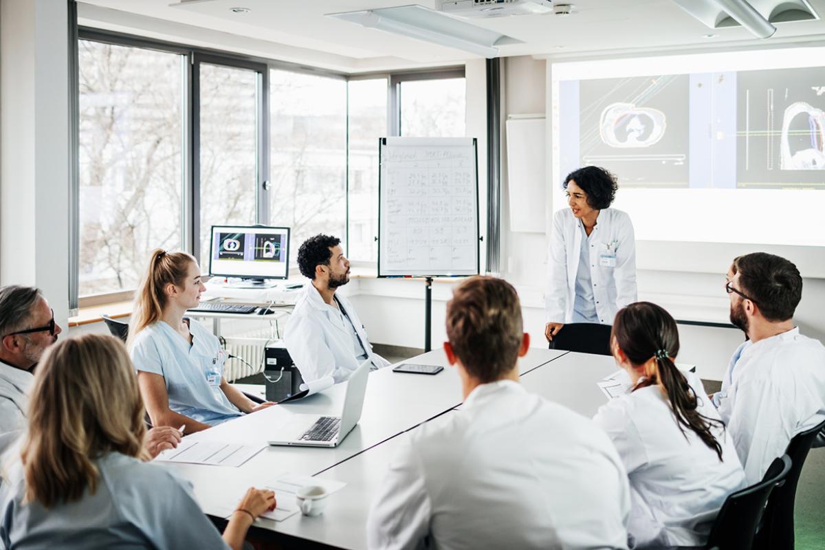 Health care professionals in a conference room