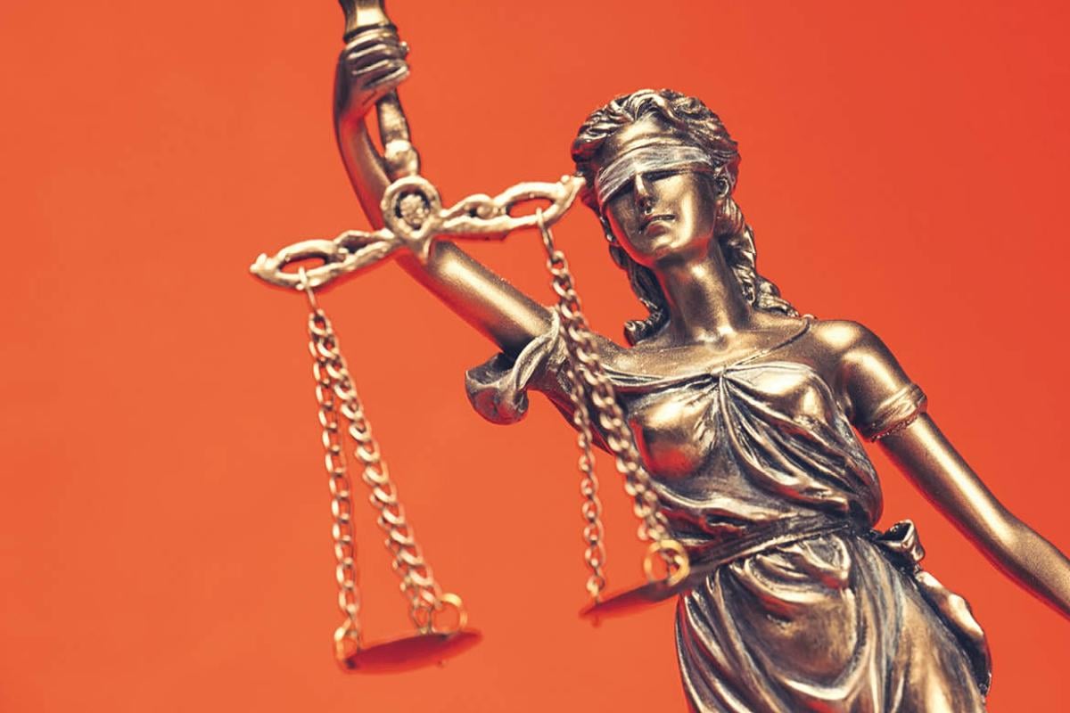 Bronze Lady of Justice statue