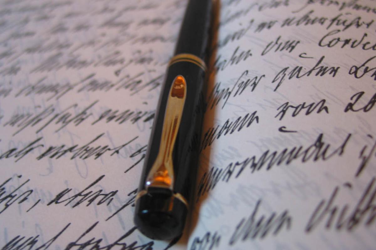 Closeup of pen and paper