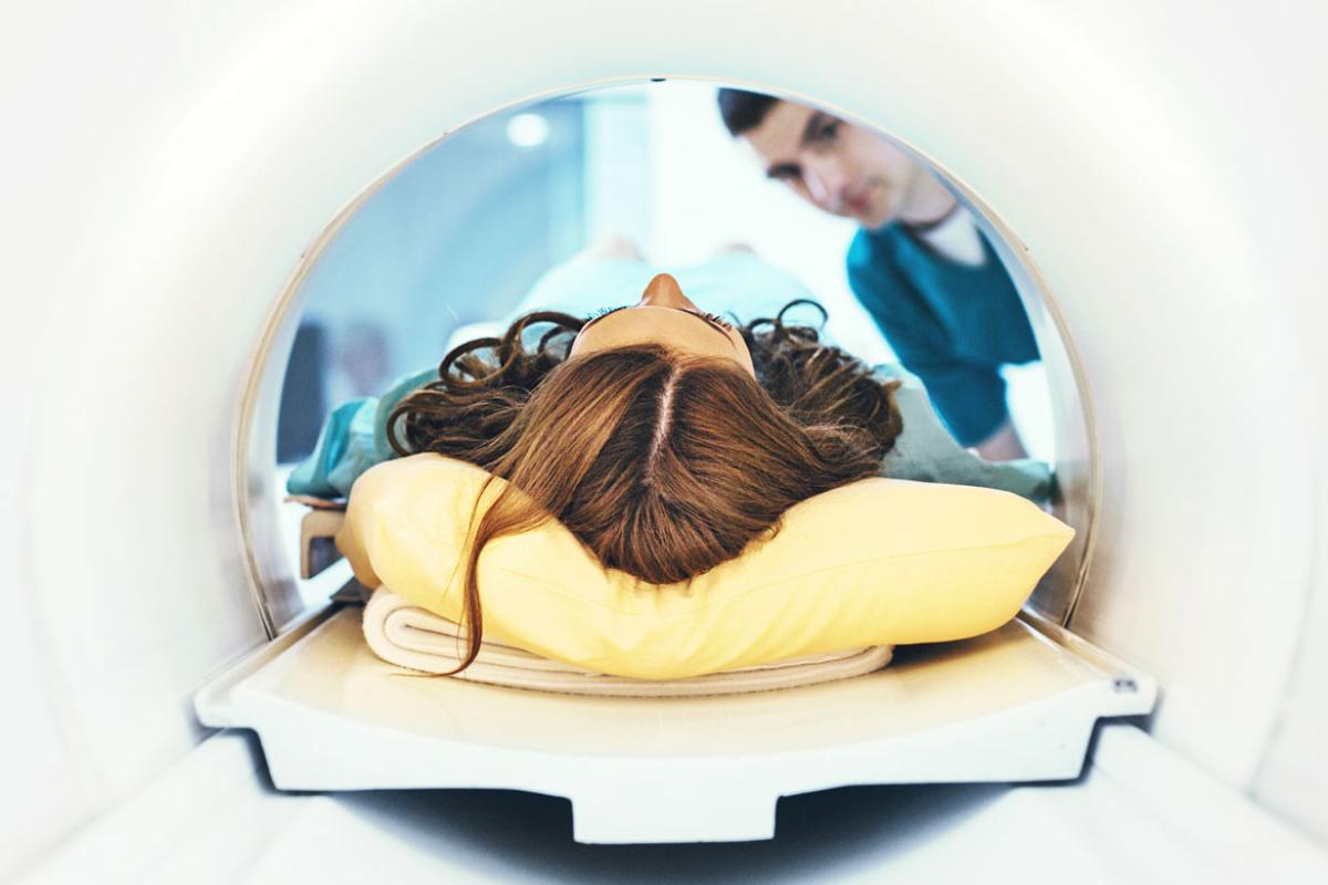 Patient having an MRI