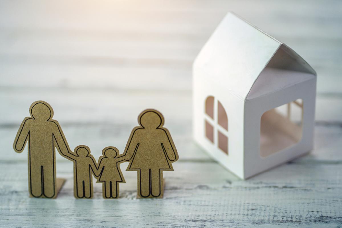 Paper figures outside of a home