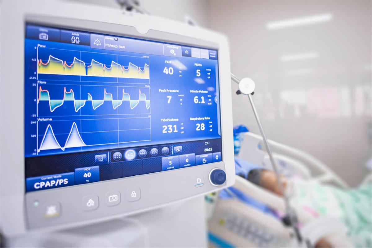 Patient on a ventilator