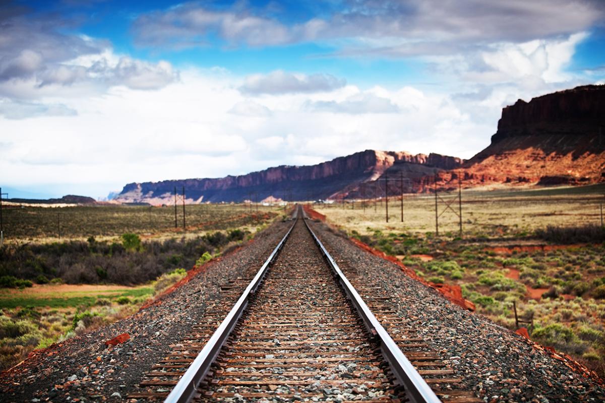 Empty railroad track