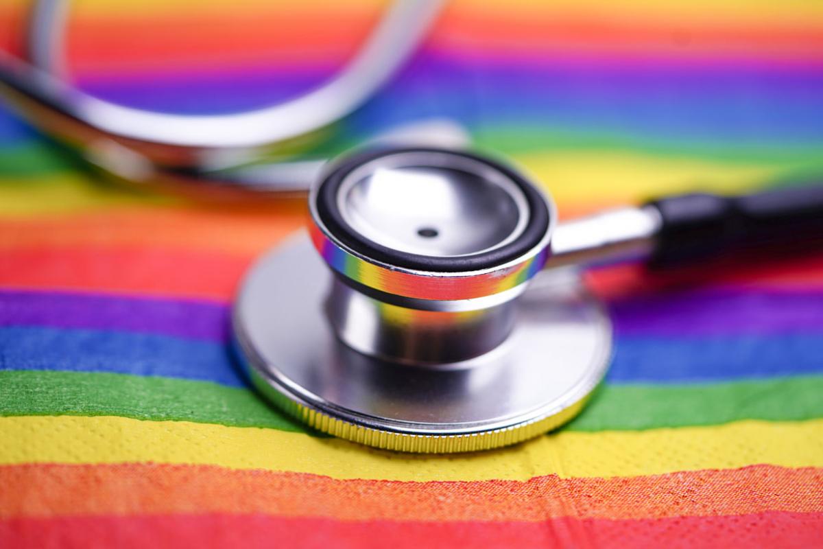 Stethoscope resting on cloth of various colors_Tight shot