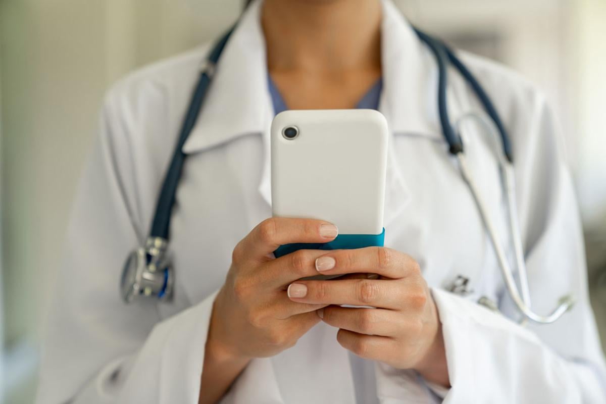 Person holding a smartphone