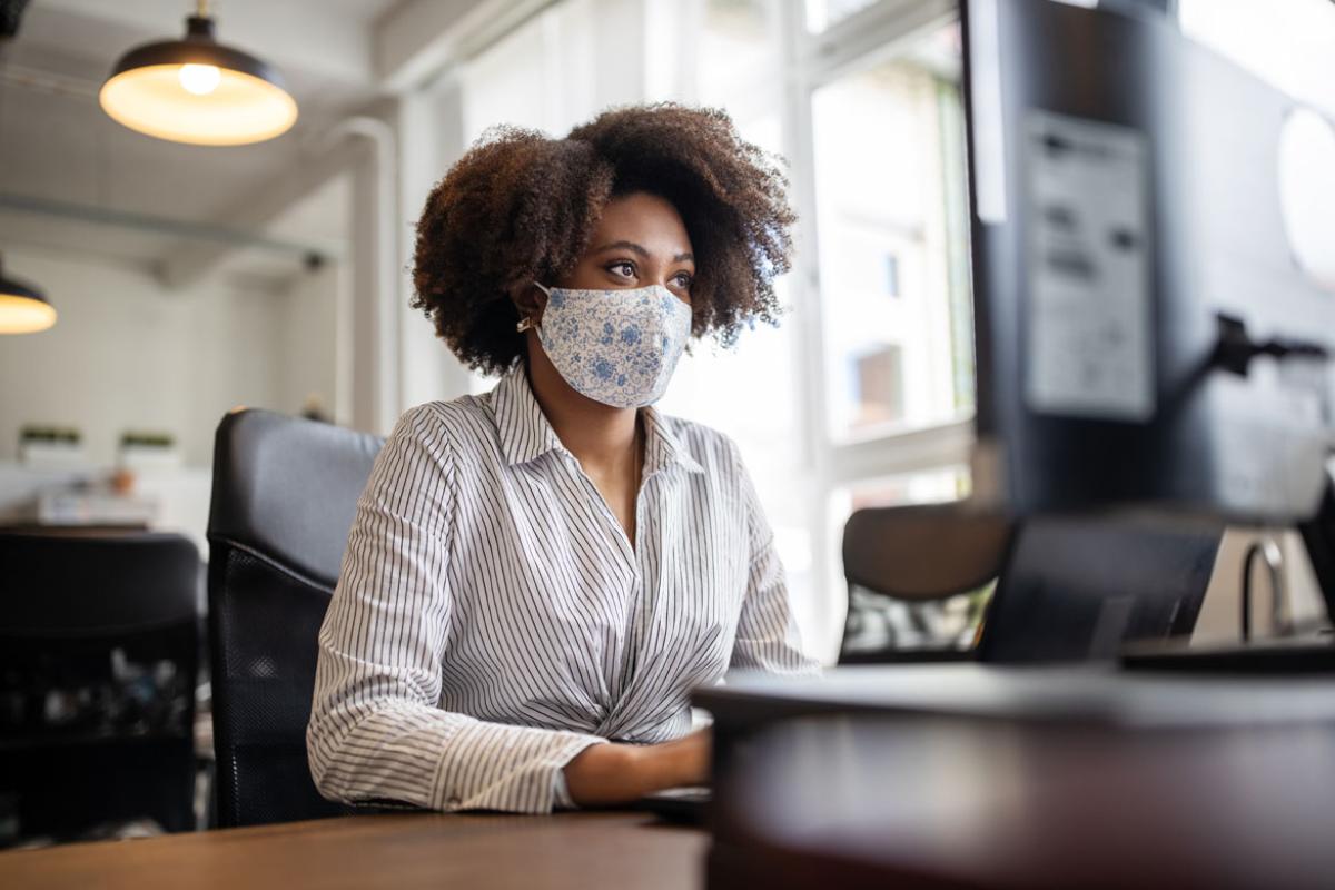 Person working in front of a computer