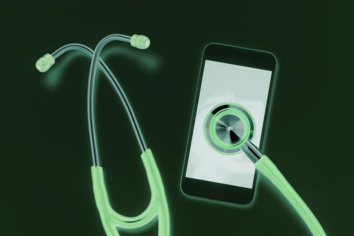 Stethoscope on a smartphone