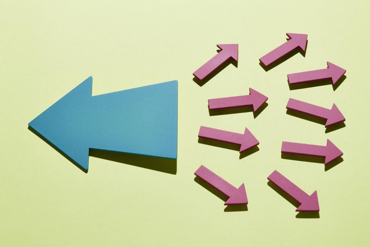 Arrows in different directions