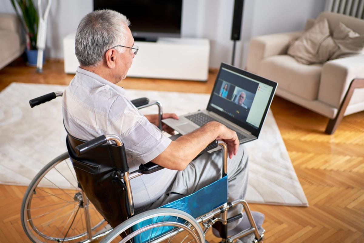 Person having a telehealth appointment