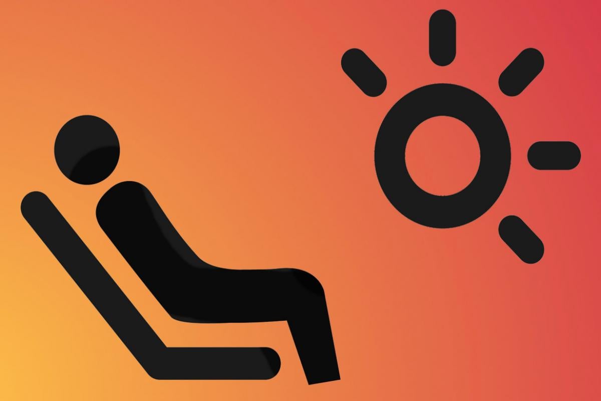 Graphic of figure reclining in chair catching some sun