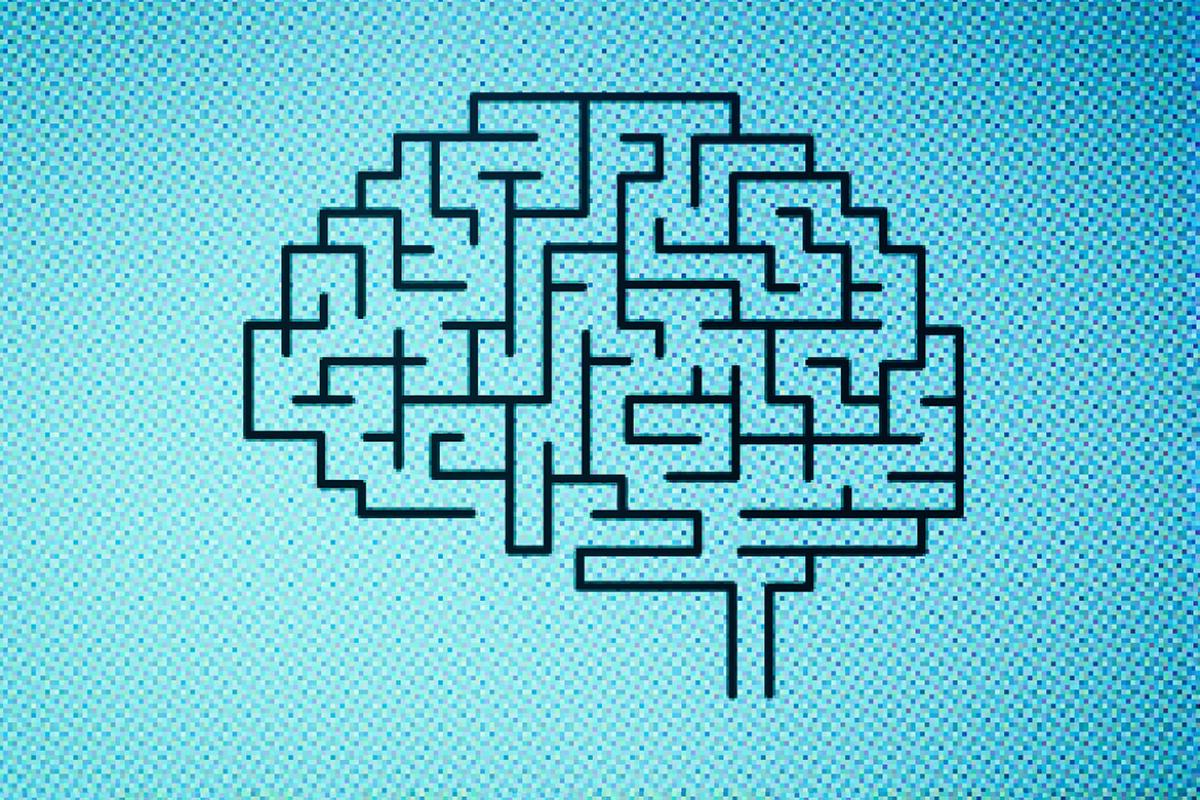 Graphic of a brain sketched as a maze