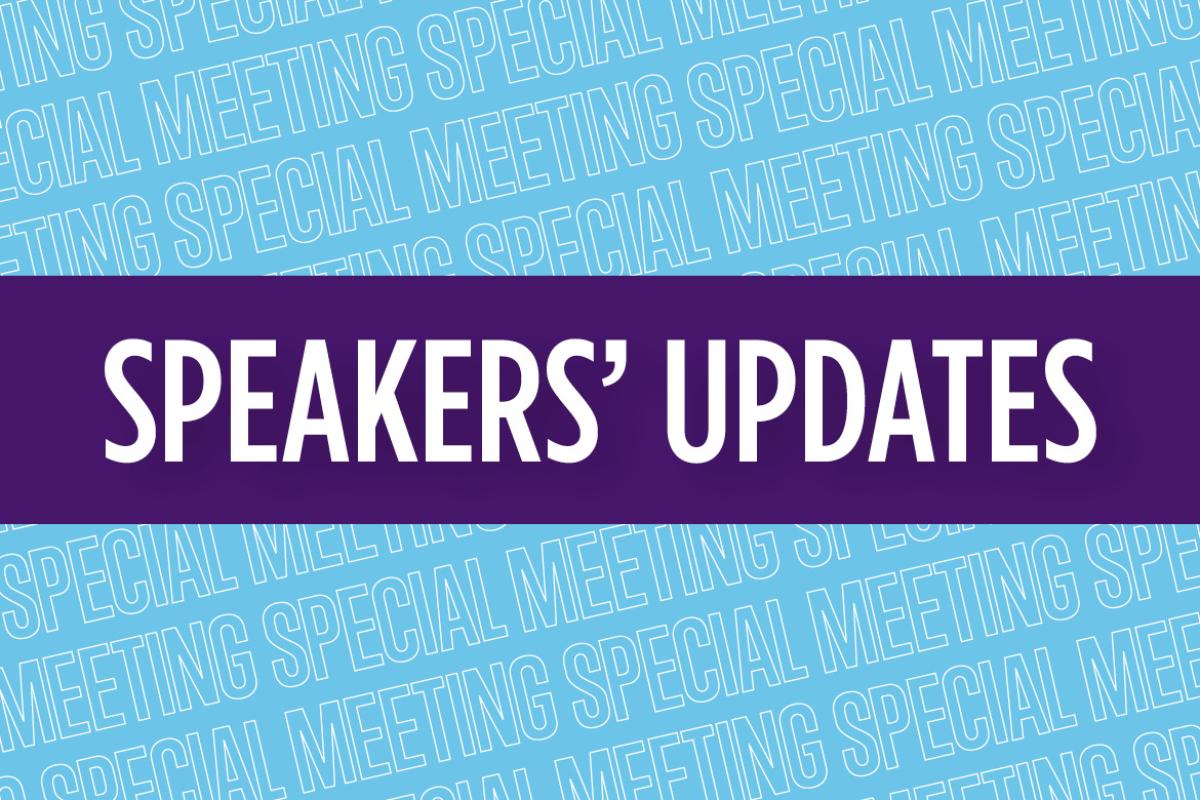 November 2021 Special Meeting of HOD Speakers' Updates