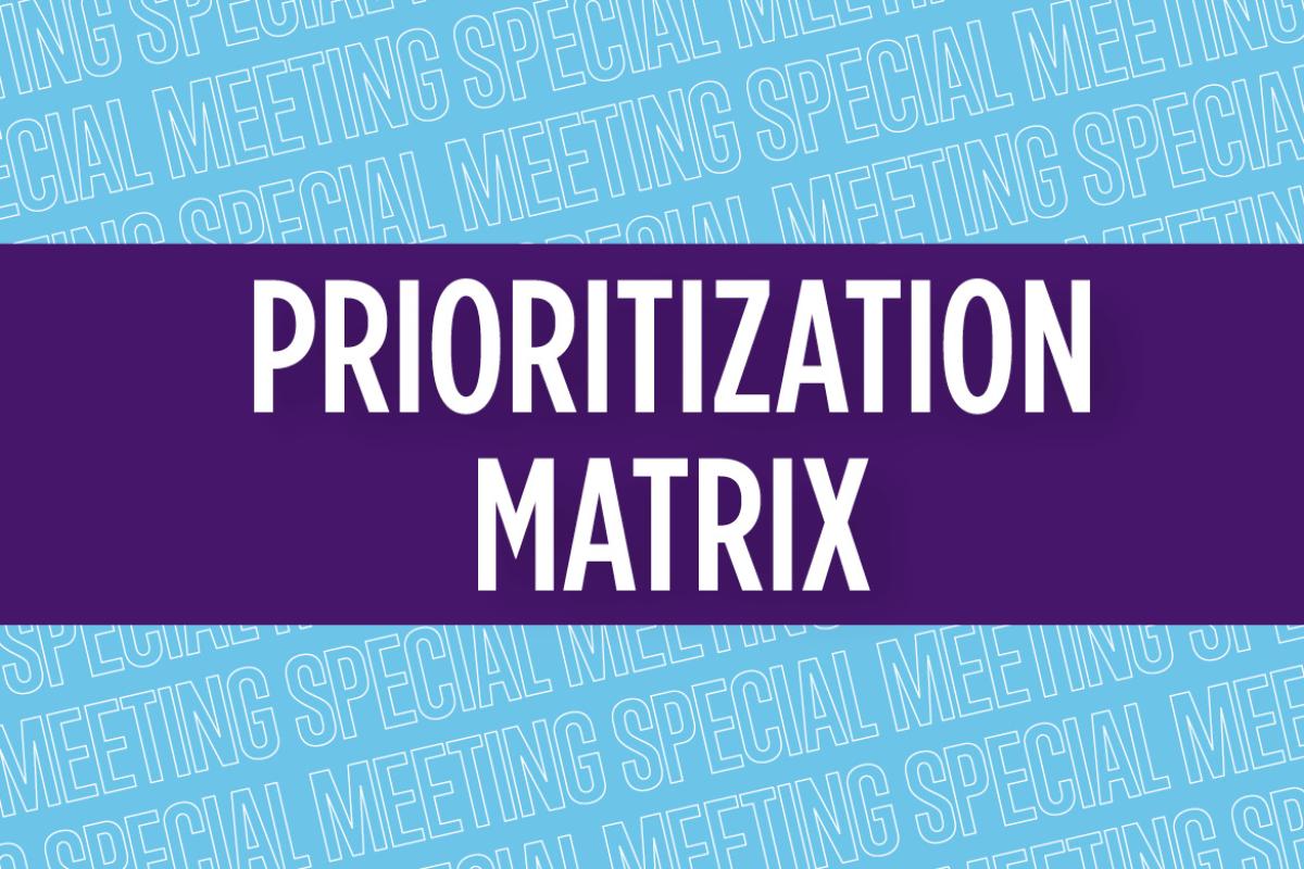 November 2021 Special Meeting of HOD Prioritization Matrix