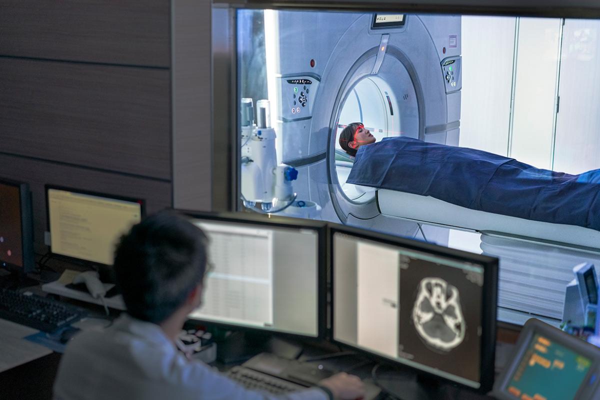 Person having an MRI