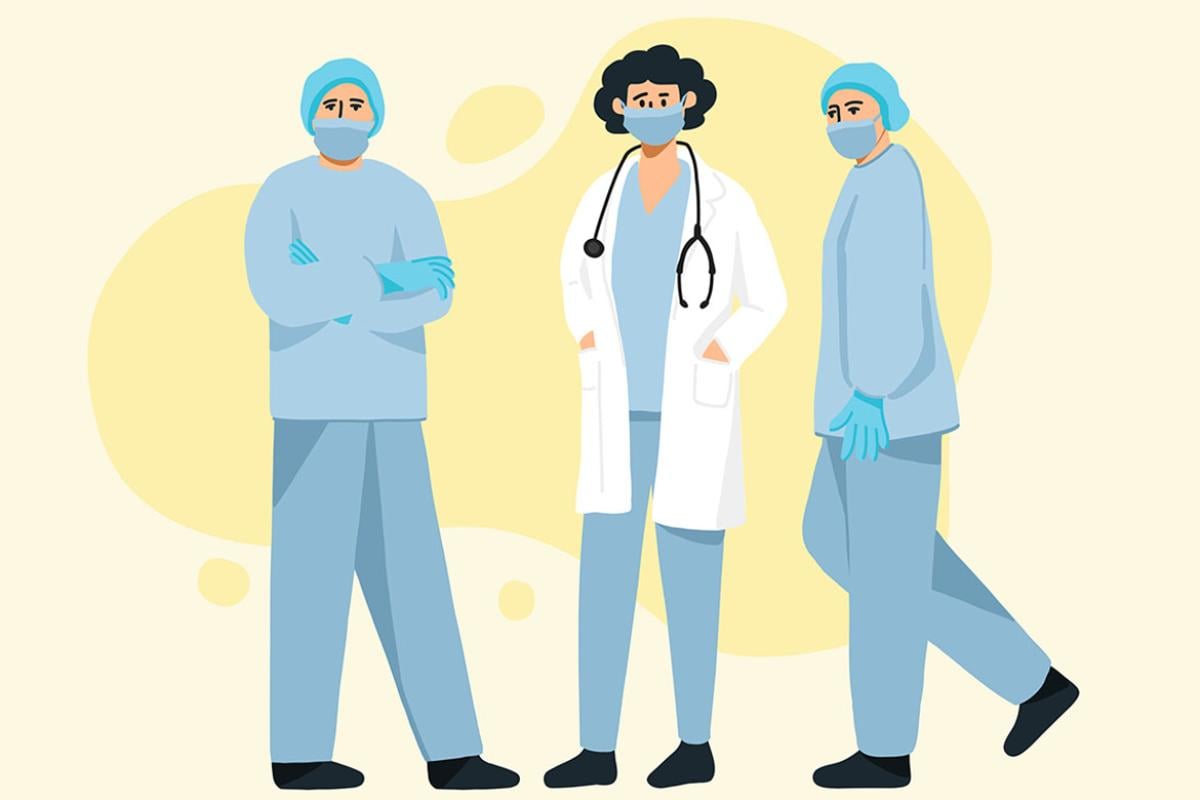 Illustration of three physicians