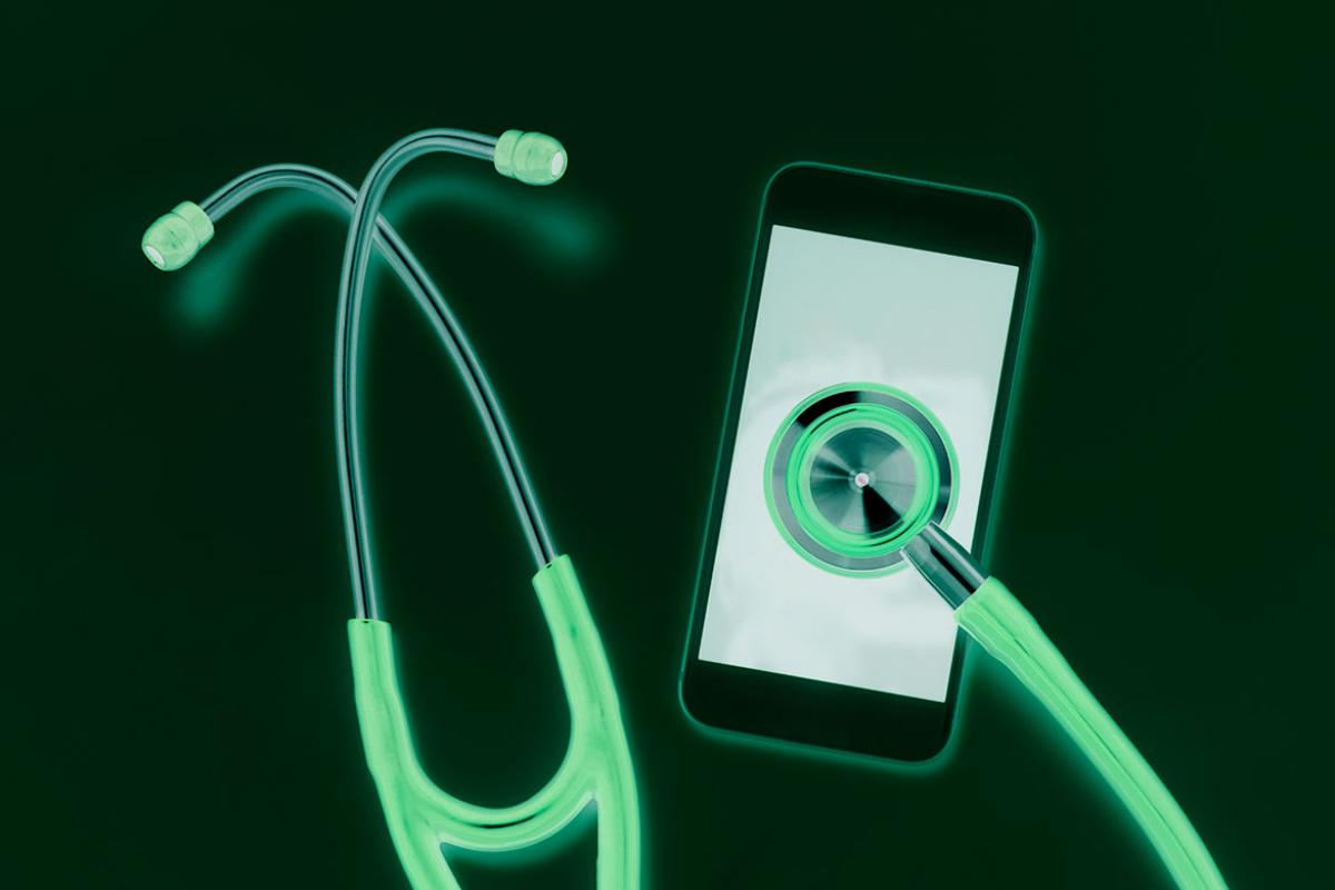 Stethoscope and smartphone