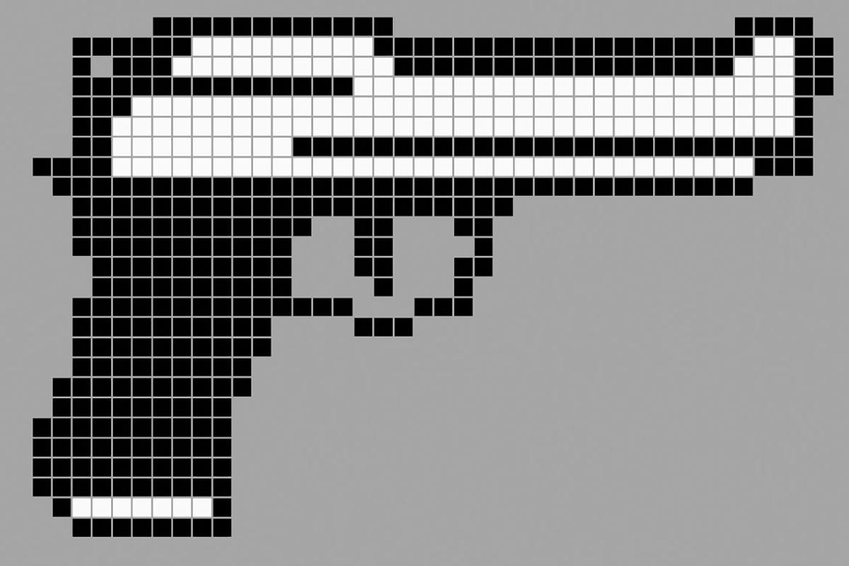 8-bit style handgun