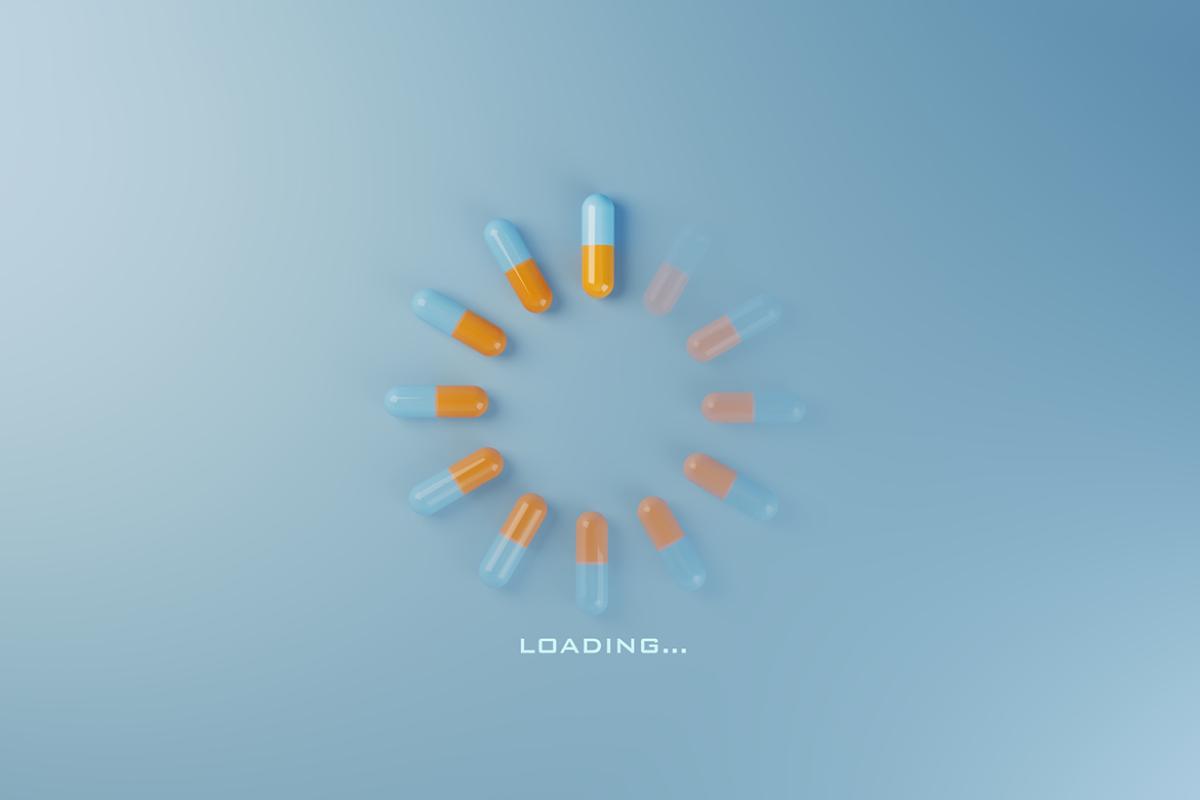 Digital loading symbol with medication